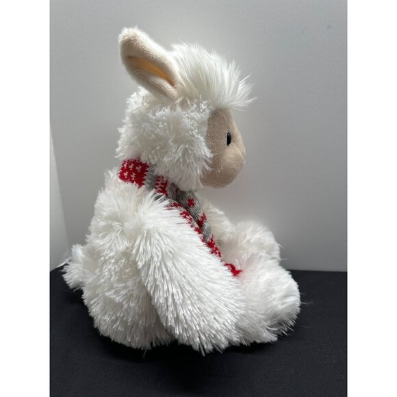 Plush Llama Toy Milton By Aurora World With Red & White Knit Scarf 12 Inches - Picture 2 of 7
